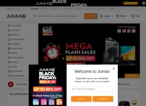 How jumia.ug looks like on a tablet such as an iPad.