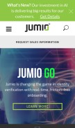 How jumio.com looks like on a mobile device such as an iPhone.
