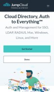 How jumpcloud.com looks like on a mobile device such as an iPhone.