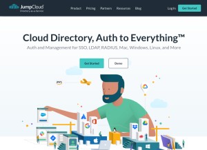 How jumpcloud.com looks like on a tablet such as an iPad.