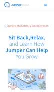 How jumpermedia.co looks like on a mobile device such as an iPhone.