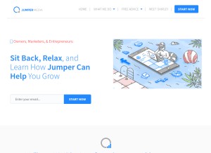 How jumpermedia.co looks like on a tablet such as an iPad.