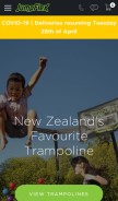 How jumpflex.co.nz looks like on a mobile device such as an iPhone.