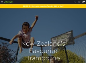 How jumpflex.co.nz looks like on a tablet such as an iPad.