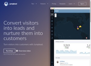 How jumplead.com looks like on a tablet such as an iPad.