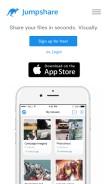 How jumpshare.com looks like on a mobile device such as an iPhone.