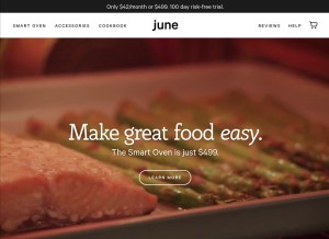How junelife.com looks like on a tablet such as an iPad.