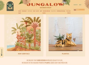 How jungalow.com looks like on a tablet such as an iPad.
