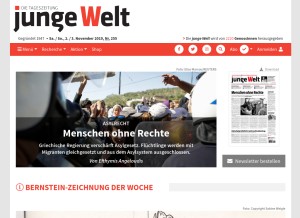 How jungewelt.de looks like on a tablet such as an iPad.