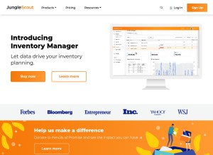 How junglescout.com looks like on a tablet such as an iPad.