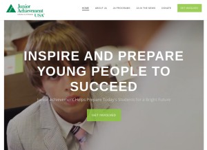 How juniorachievement.org looks like on a tablet such as an iPad.
