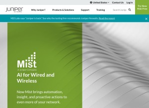 How juniper.net looks like on a tablet such as an iPad.