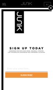 How junkbrands.com looks like on a mobile device such as an iPhone.