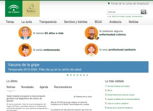 How juntadeandalucia.es looks like on a tablet such as an iPad.