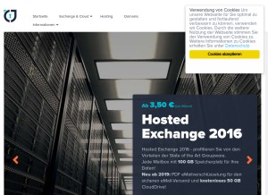 How jupitercloud.de looks like on a tablet such as an iPad.