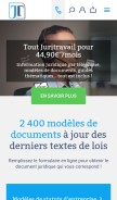How juritravail.com looks like on a mobile device such as an iPhone.