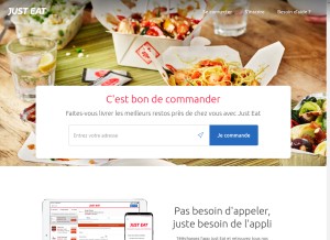 How just-eat.fr looks like on a tablet such as an iPad.