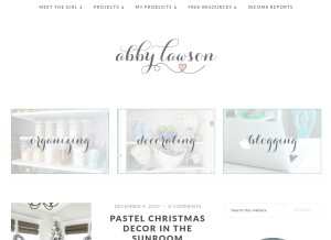 How justagirlandherblog.com looks like on a tablet such as an iPad.