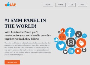 How justanotherpanel.com looks like on a tablet such as an iPad.