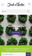 How justataste.com looks like on a mobile device such as an iPhone.