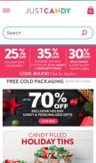 How justcandy.com looks like on a mobile device such as an iPhone.