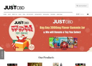 How justcbdstore.com looks like on a tablet such as an iPad.