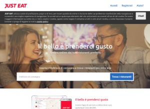 How justeat.it looks like on a tablet such as an iPad.