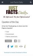 How justfactsdaily.com looks like on a mobile device such as an iPhone.