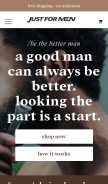 How justformen.com looks like on a mobile device such as an iPhone.
