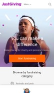 How justgiving.com looks like on a mobile device such as an iPhone.