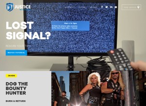 How justicenetworktv.com looks like on a tablet such as an iPad.