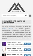 How justin-bieber.mp3teca.info looks like on a mobile device such as an iPhone.
