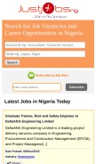 How justjobsng.com looks like on a mobile device such as an iPhone.