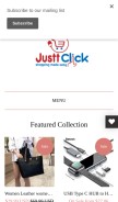 How justtclick.com looks like on a mobile device such as an iPhone.