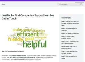How justtech.help looks like on a tablet such as an iPad.