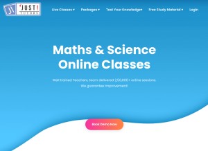 How justtutors.com looks like on a tablet such as an iPad.