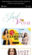 How justvivastore.com looks like on a mobile device such as an iPhone.