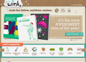 How justwink.com looks like on a tablet such as an iPad.