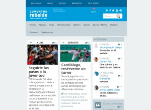 How juventudrebelde.cu looks like on a tablet such as an iPad.