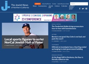 How jweekly.com looks like on a tablet such as an iPad.