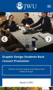 How jwu.edu looks like on a mobile device such as an iPhone.