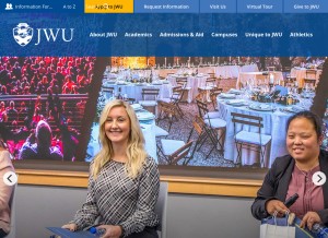 How jwu.edu looks like on a tablet such as an iPad.