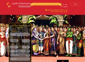 How jyothimatrimony.com looks like on a tablet such as an iPad.