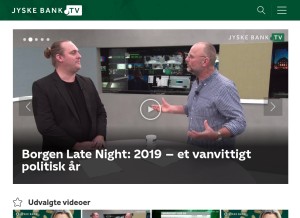 How jyskebank.tv looks like on a tablet such as an iPad.