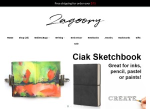 How jzpen.com looks like on a tablet such as an iPad.