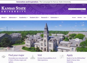 How k-state.edu looks like on a tablet such as an iPad.