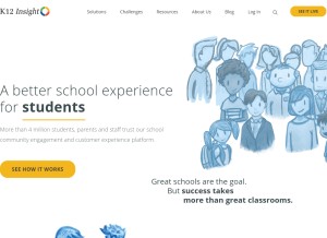 How k12insight.com looks like on a tablet such as an iPad.