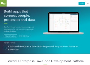 How k2.com looks like on a tablet such as an iPad.