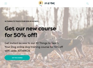 How k9ofmine.com looks like on a tablet such as an iPad.