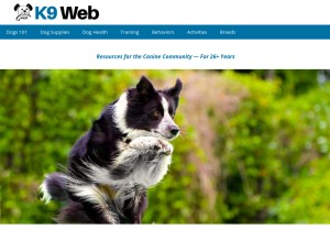 How k9web.com looks like on a tablet such as an iPad.